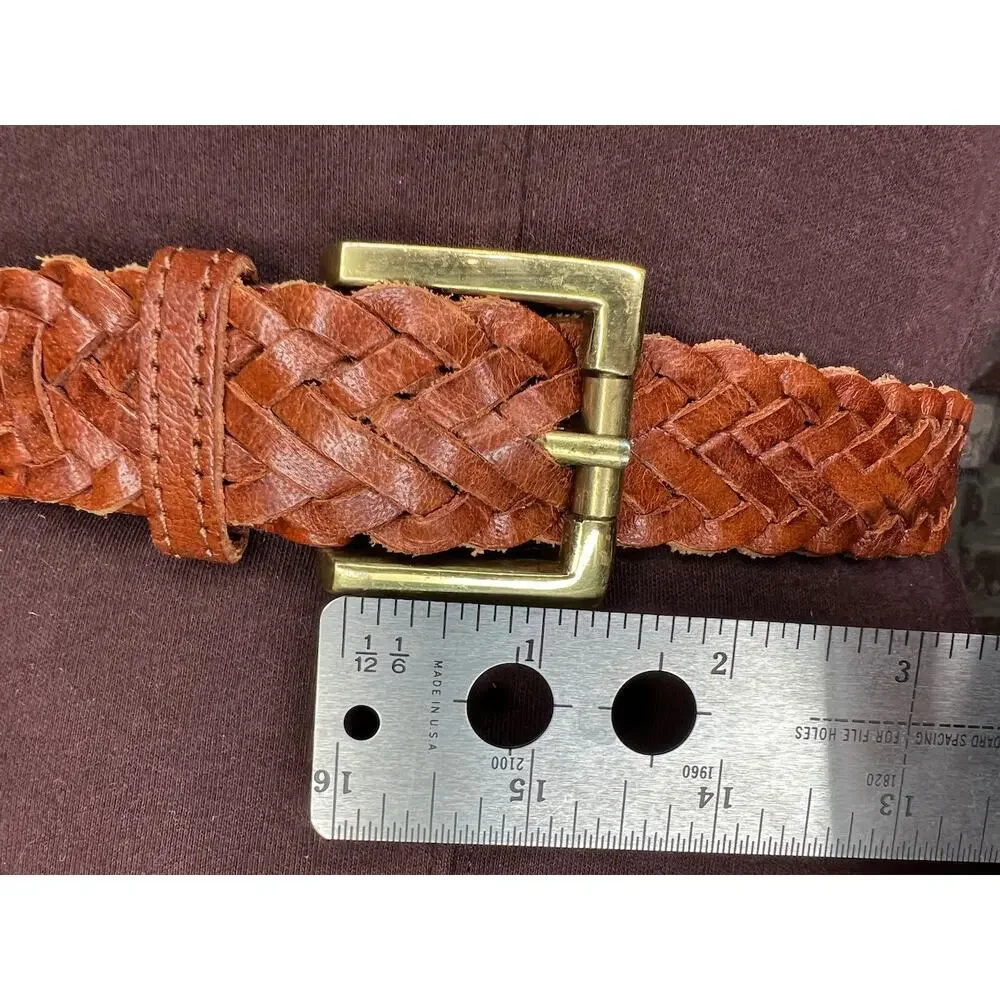Split leather belt brown size small